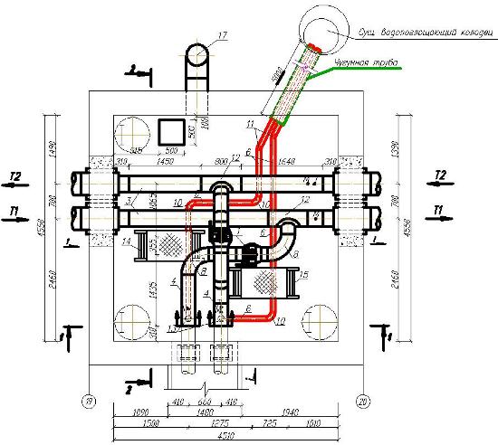 Тепловая камера тепловых сетей чертеж